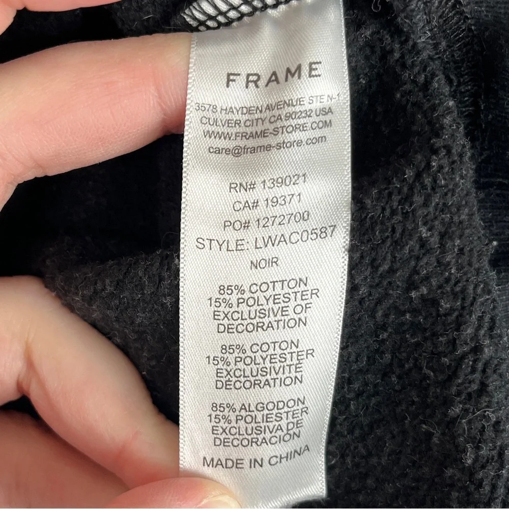 Frame Logo Print Pullover Sweatshirt Large - Picture 5 of 6